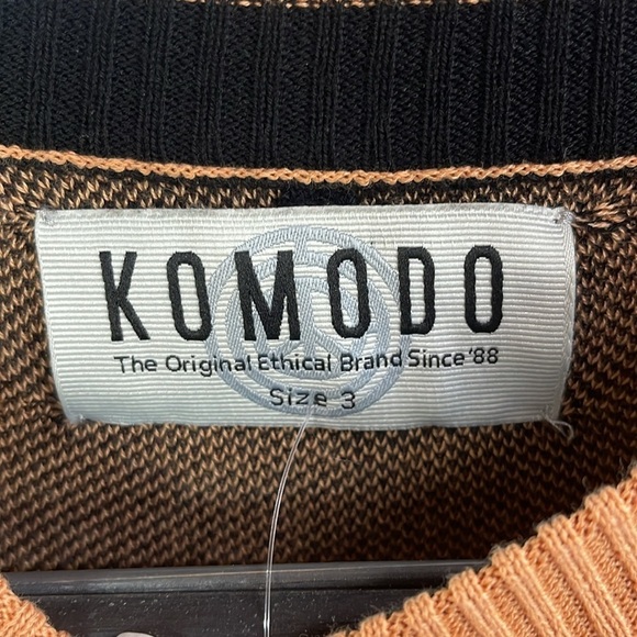 KOMODO women’s tunic length long sleeve sweater, palm tree accent vanity, size 3 - Picture 2 of 10